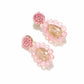 Earedge - Floral Beaded Teardrop Drop Statement Earrings
