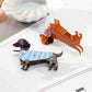 Side view of Beau cartoon puppy hair claw clip with open claws