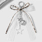 Keypus - Leopard Ribbon Lace Bow Pendant Alloy Keychain