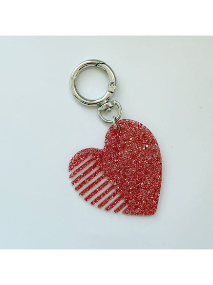 Keypus - Sparkling Heart Comb Keychain