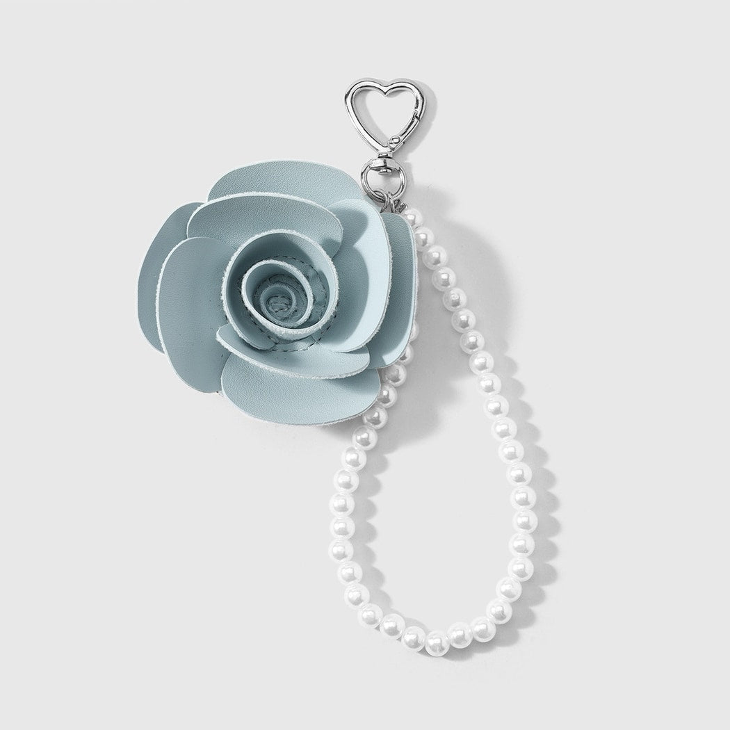 Keypus - Rose Design Heart Loop Beaded Keychain