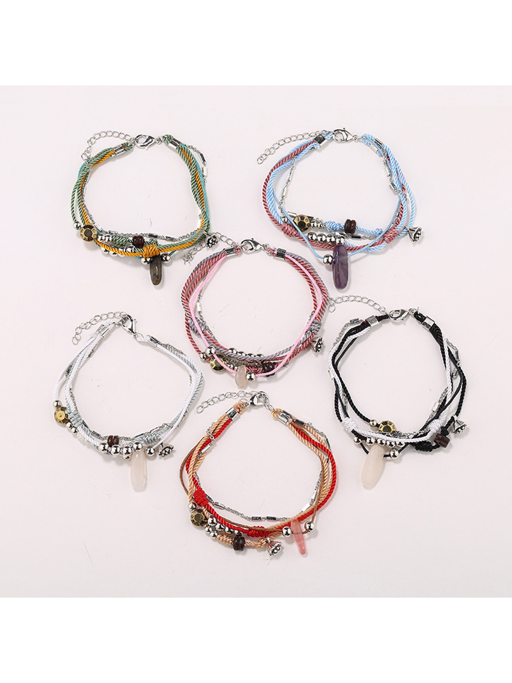 Lovra - Bohemian Beaded Rope Alloy Bracelet