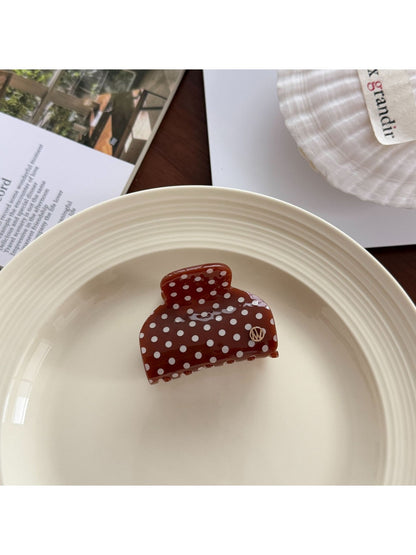 Beau - Simple Polka Dot Half Round Claw Clip