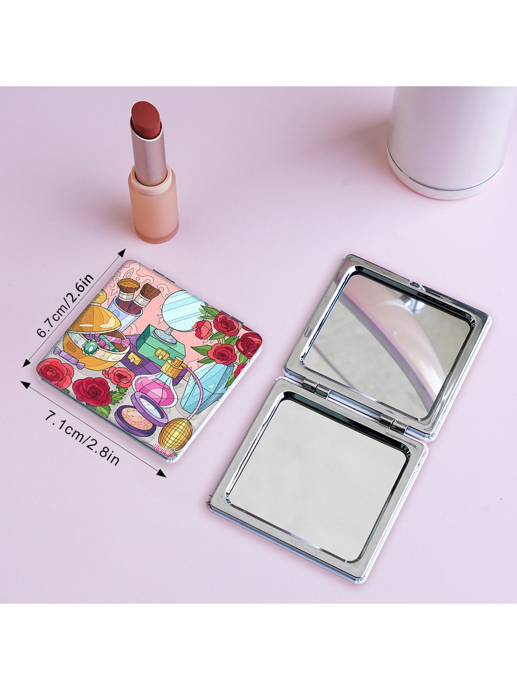 Mirroray - Holiday Theme Cartoon Print Makeup Mirror