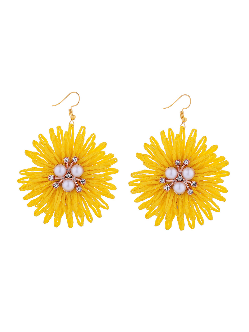Earedge - Bohemian Round Sunflower Accent Earrings