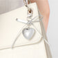 Keypus - Y2K Silver Bow Alloy and PU Bag Charm Keychain
