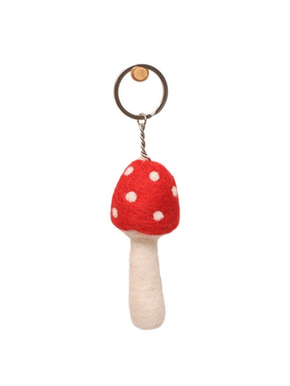 Feltery - Colorful Felt Mushroom Keychain 3D Cute