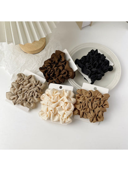 Gifty - 5PCS Colorful Satin Hair Scrunchies Set