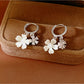 Earedge - Floral Round Accent Synthetic Zircon Earrings