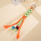 Keypus - Colorblock Floral Beaded Woven Bag Charm Keychain