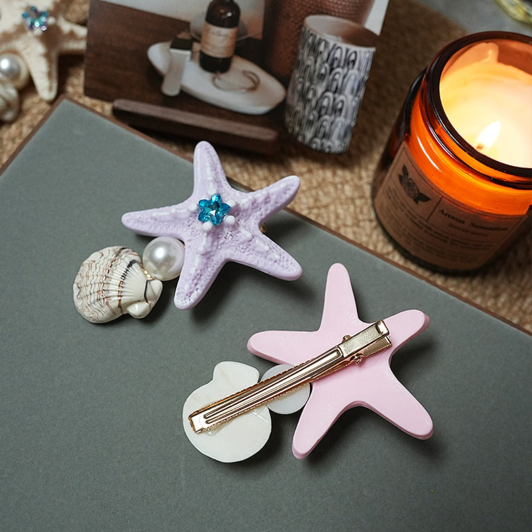 Beau - Starfish Shell-Accent Alligator Hair Clip