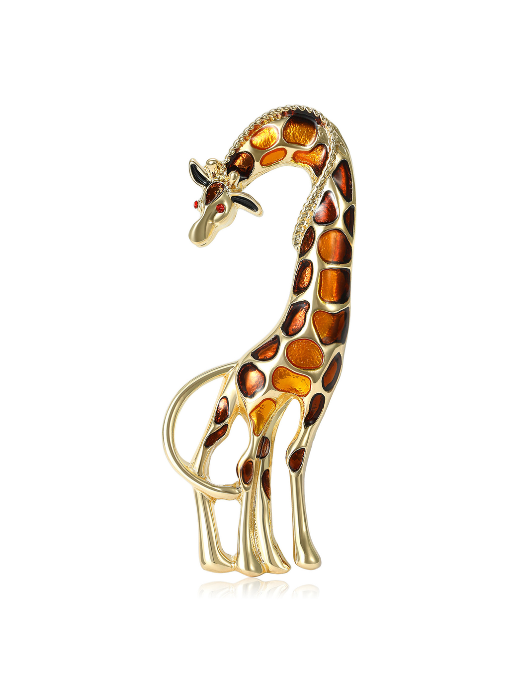 Brovia - Enamel Giraffe Animal Alloy Fashion Brooch