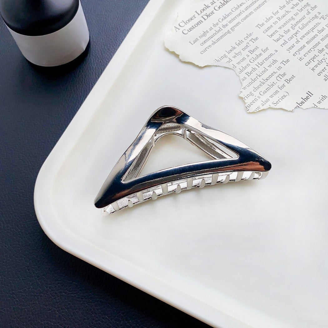 Beau - Cool Toned Geometric Line Elegant Claw Clip