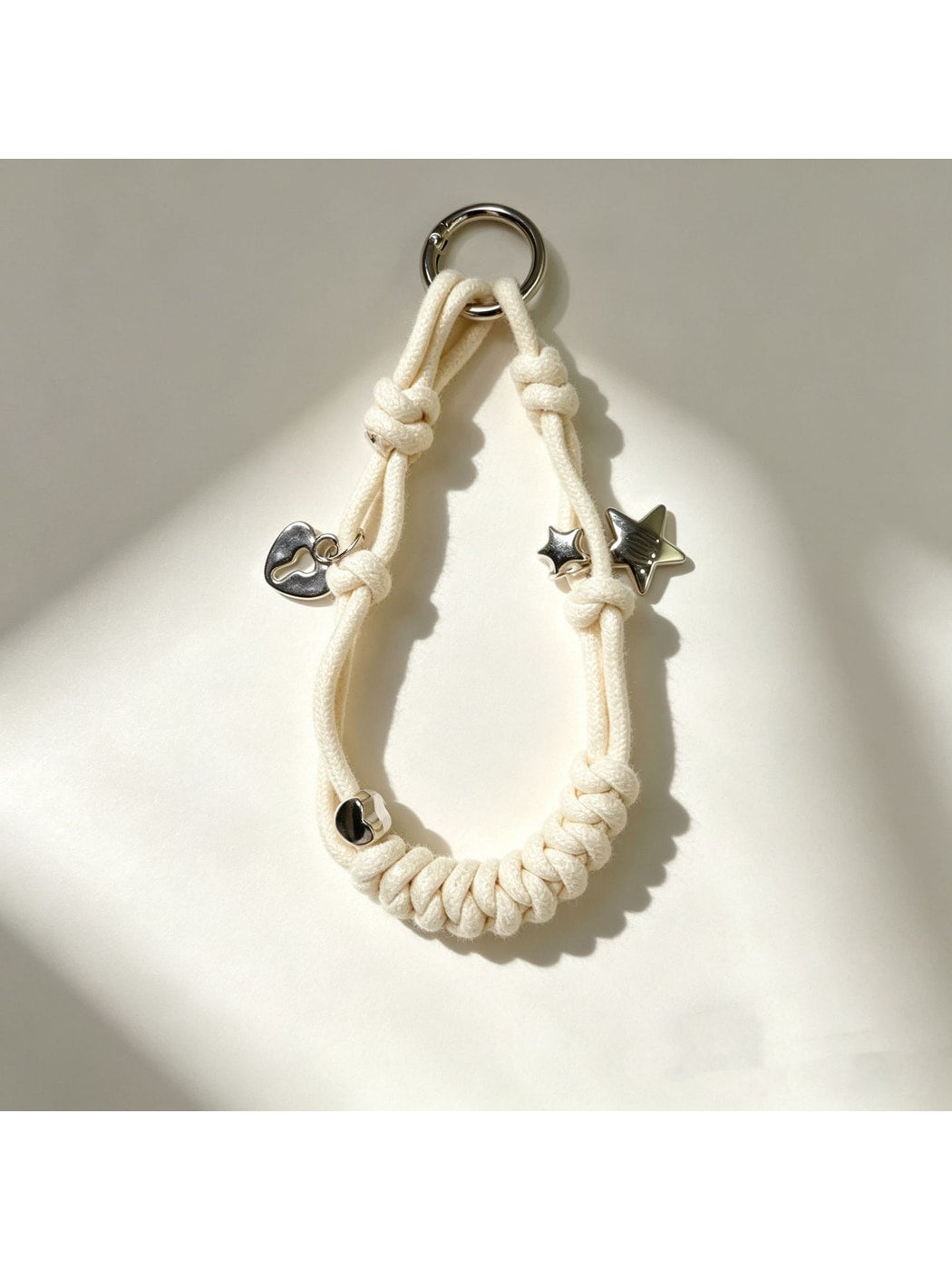 Keypus - Star Detail Woven Phone Strap Alloy Keychain