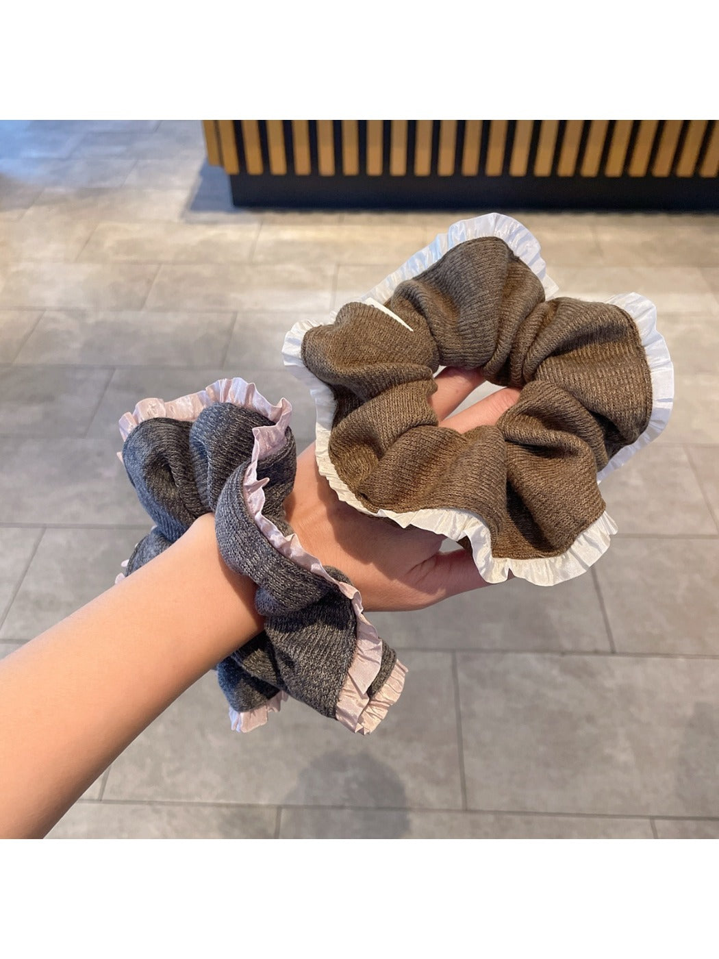 Gifty - Fall Winter Ruffle Pleat Scrunchies