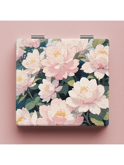 Mirroray - Square Floral Portable Touch Up Makeup Mirror