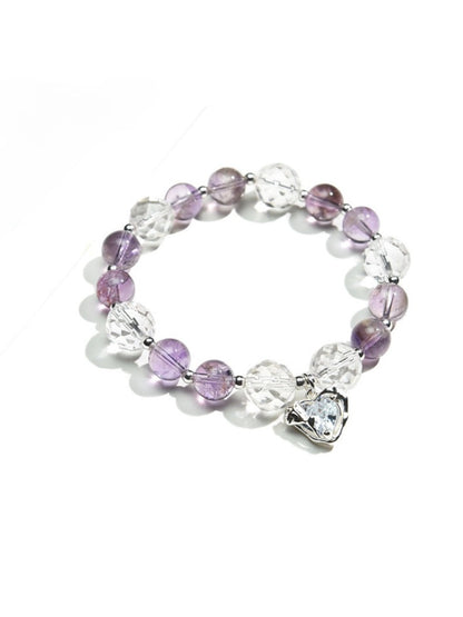 Lovra amethyst bracelet displayed on a white background showing round beads