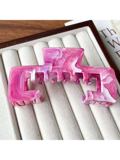 Beau - Open Square Marbled Finish Hair Claw Clip