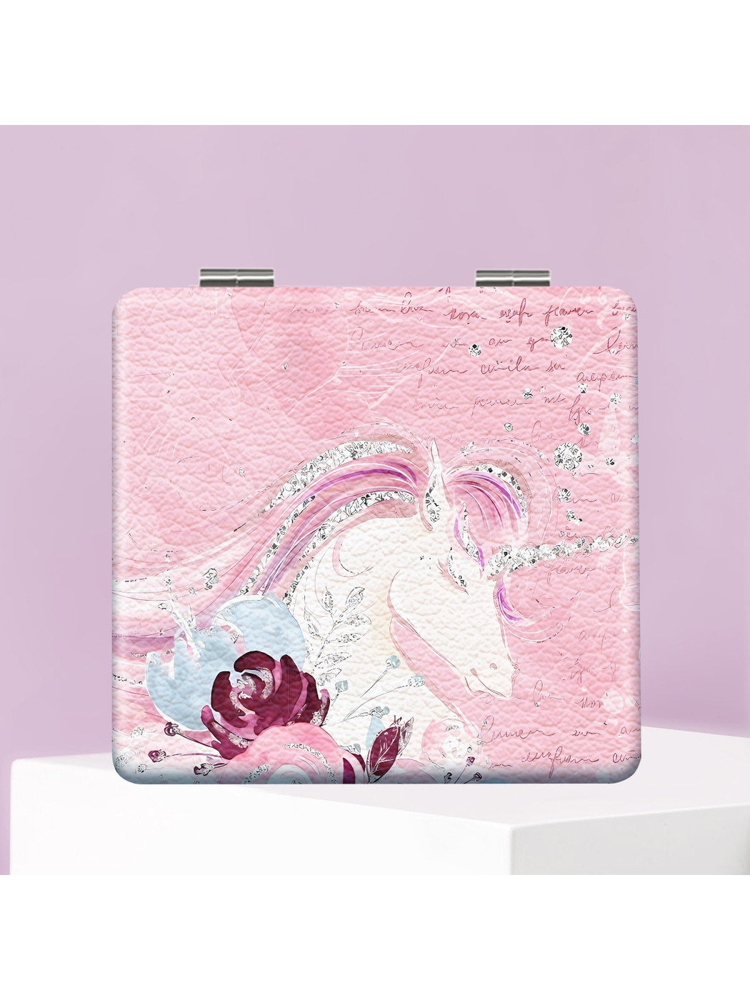 Mirroray - Glitter Star Pattern Square Folding Makeup Mirror