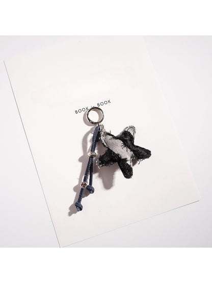 Keypus - Cartoon Denim Heart-shaped Keychain