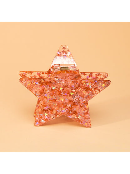 Beau - Pink Shiny Star-Shaped Hair Clip