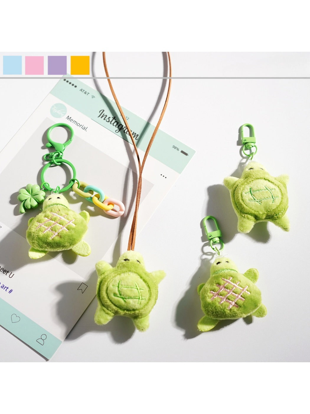 Keypus - Cute Green Turtle Keychain