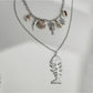 Nozari - Retro Distressed Ocean Charm Layered Necklace