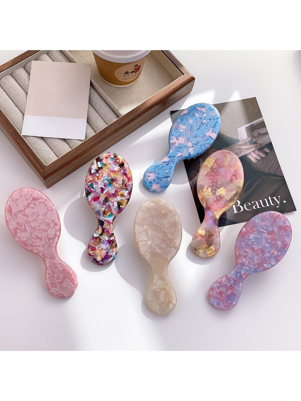 Camerow - Vintage Acetate Hair Comb Portable Massage Brush