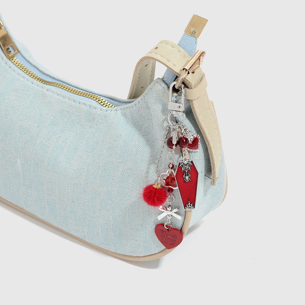 Keypus - Halloween Bat Cross Heart Charm Keychain