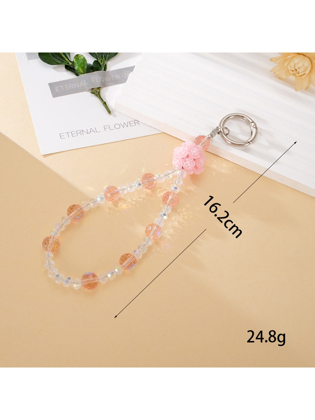 Keypus - Double Chain Beaded Cherry Pendant Keychain