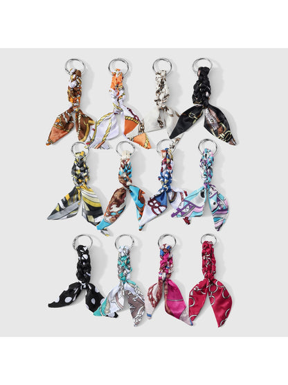 Keypus - Y2K Twisted Scarf Detail Alloy Keychain Bag Charm