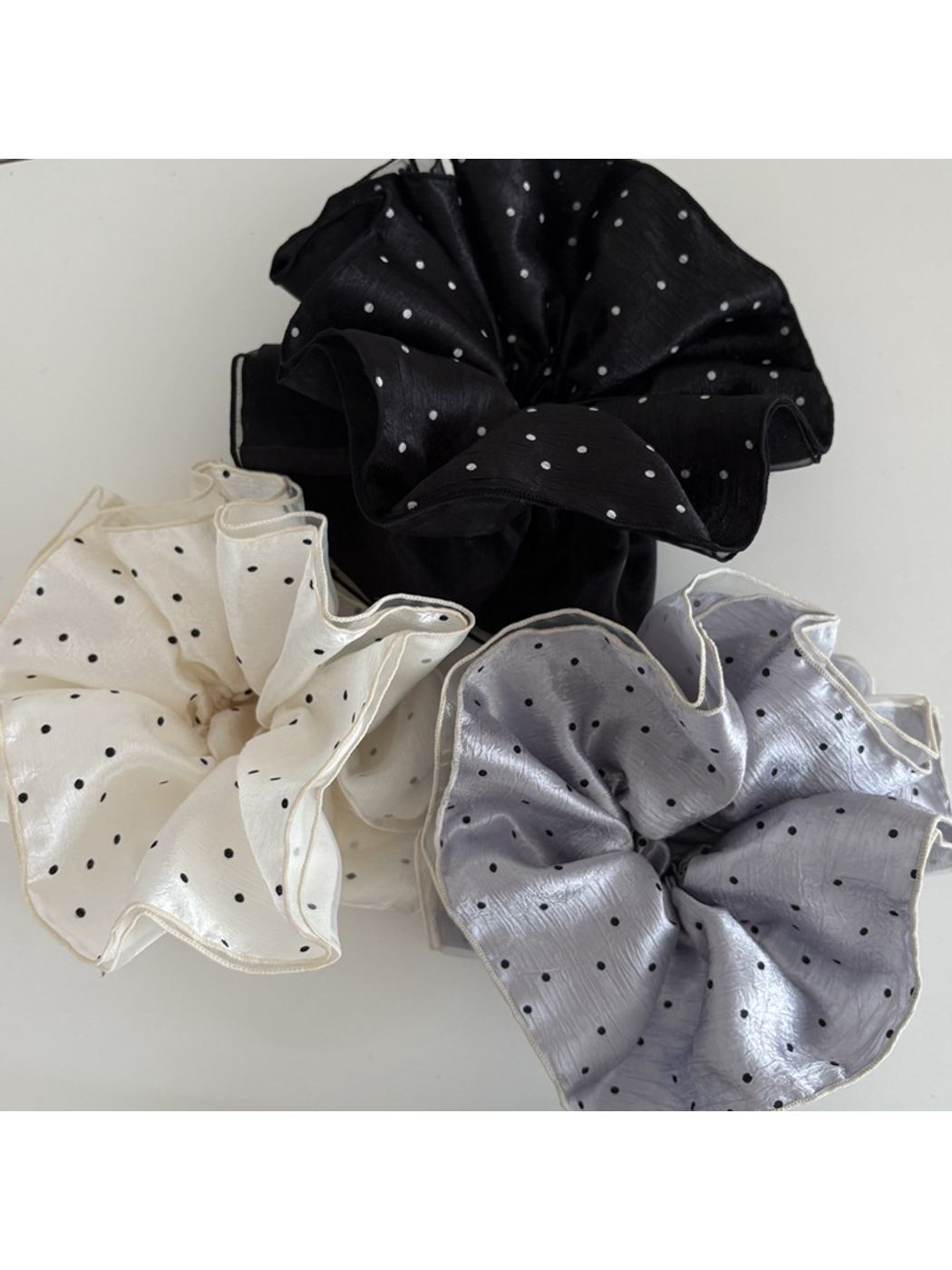 Gifty - Polka Dot Double Layer Large Scrunchie