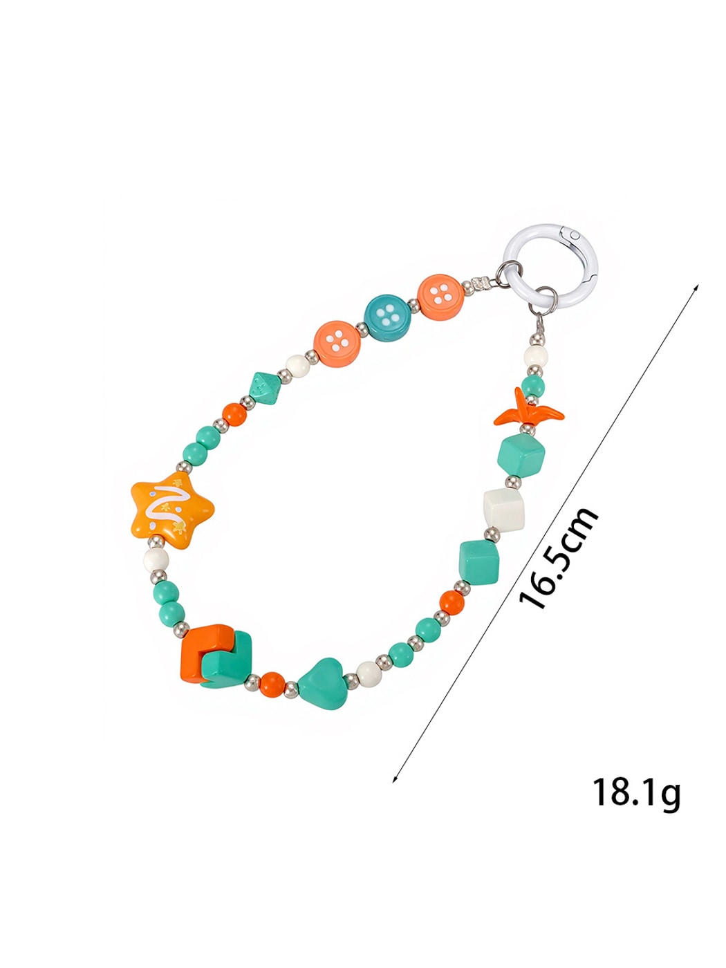 Keypus - Color Block Square Bead Beaded Phone Charm