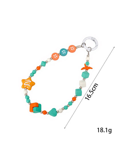 Keypus - Color Block Square Bead Beaded Phone Charm