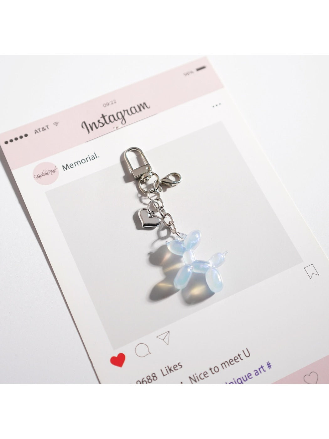 Keypus cartoon bag charm keychain shown from a top-down perspective