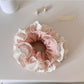 Gifty - Polka Dot Lace Ruffle Trim Polyester Scrunchie