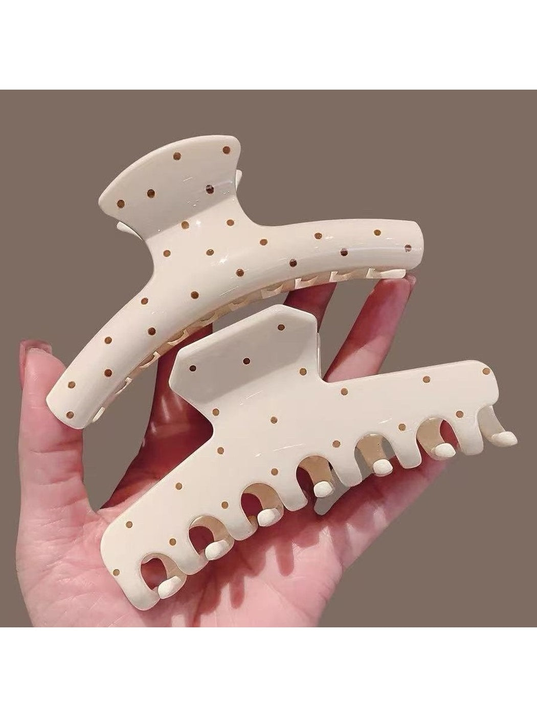 Beau - Curved Geometric Polka Dot Hair Claw Clip