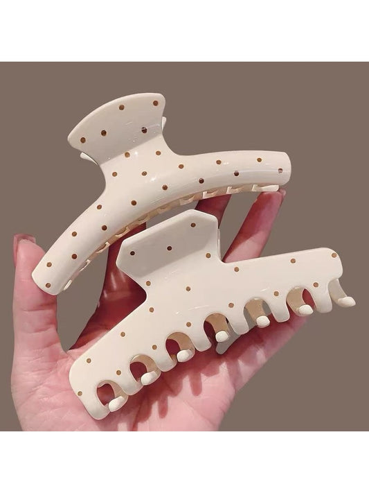 Beau - Curved Geometric Polka Dot Hair Claw Clip