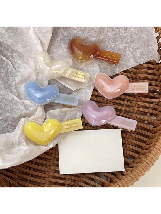 Beau - Macaron Colored Heart Decorative Hair Clip