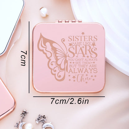 Mirroray - Square Folding Alloy Frame Makeup Mirror
