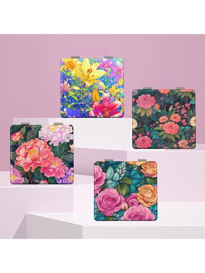 Mirroray - Floral Print Portable Tabletop Folding Mirror