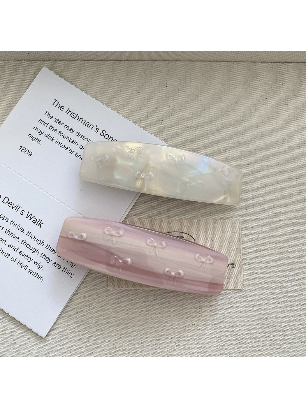 Beau - Bow Detail Acetate Spring Hair Clip