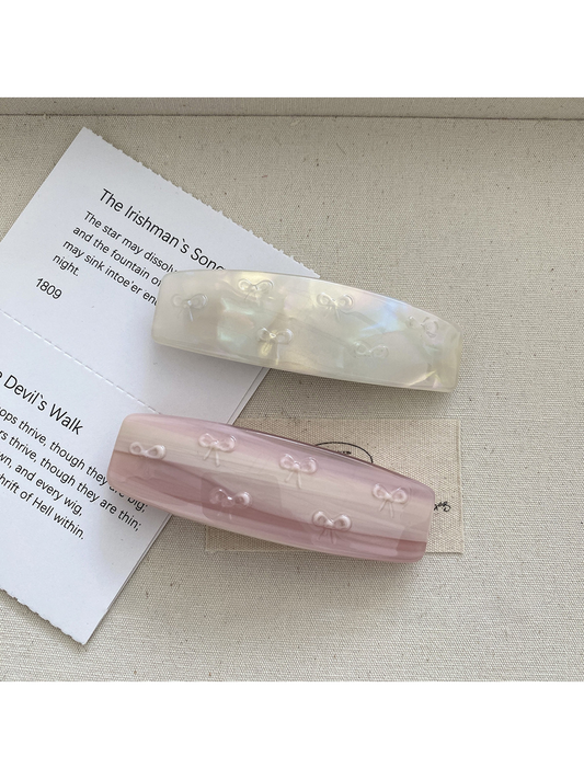 Beau - Bow Detail Acetate Spring Hair Clip