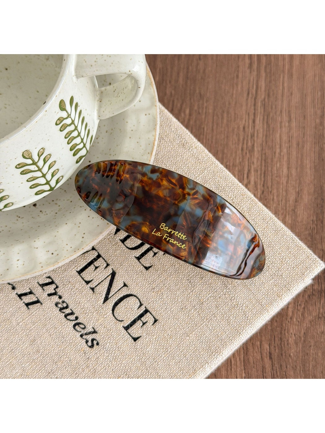 Beau - Modern Oval Acetate Alloy Hair Clip