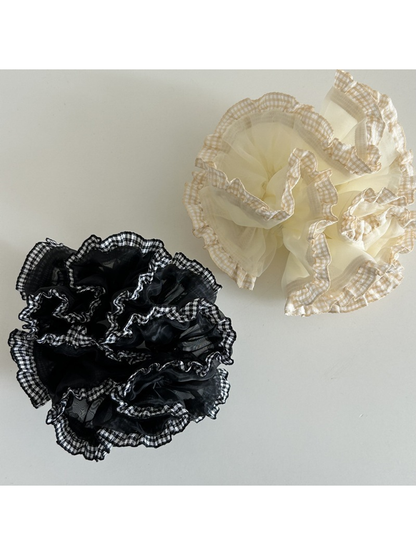 Gifty - Double Layer Lace Trim Organza Scrunchie