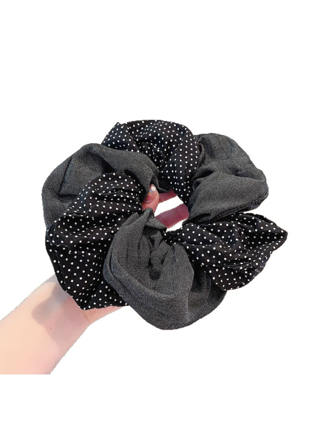 Gifty - Blue Polka Dot Double Layer Hair Tie Vintage