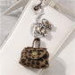 Keypus - Y2K Leopard Print Bow Charm Keychain