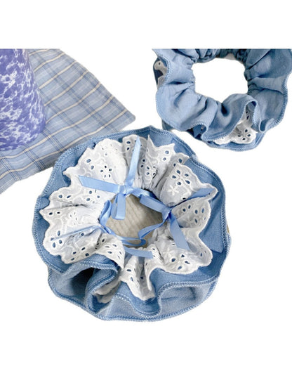Gifty - Elegant Denim Lace Scrunchie