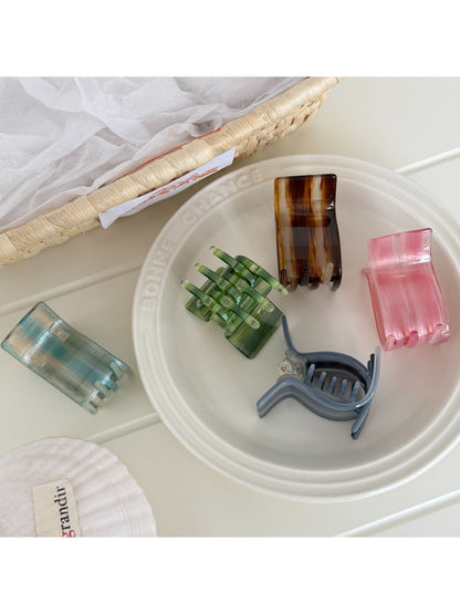 Beau - Marbled Acetate Rectangular Claw Clip