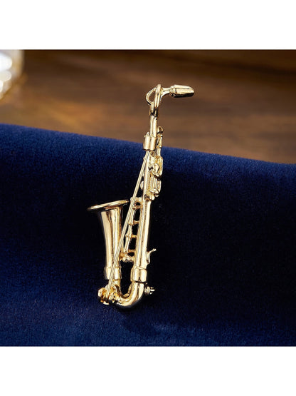 Brovia - Simple Music Theme Saxophone Brooch